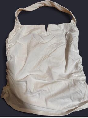 Reformation Cream Halter Top with Rouching